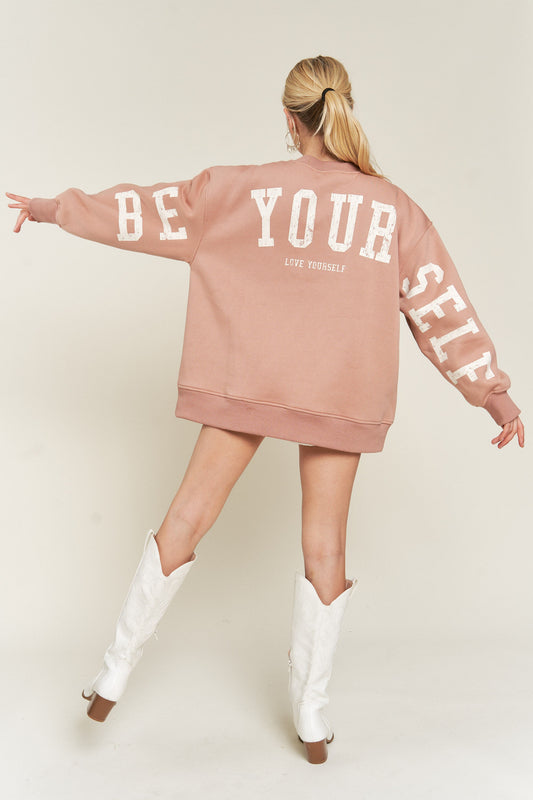 Be Yourself Sweatshirt Coral
